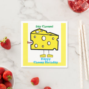Paper Napkins, Happy Birthday Cheesy Say Cheese Napkin