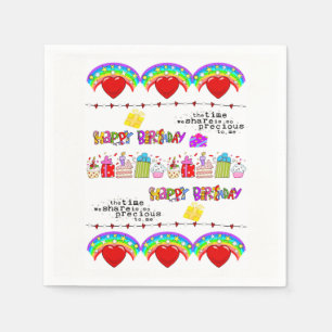 Paper Napkins Happy Valentine's Day Happy Birthday