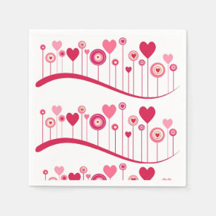 Paper Napkins Happy Valentine's Day Hearts 