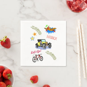 Paper Napkins, Hero Bicycle Car Aeroplane  Napkin