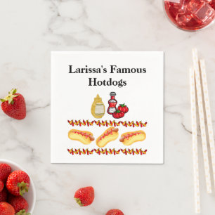 Paper Napkins, Hotdogs, Ketchup Mustard Food  Napkin