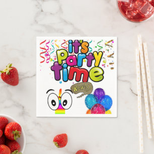 Paper Napkins, It's Party Time Happy Birthday Napkin
