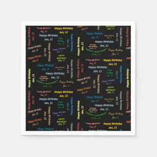 Paper Napkins January, 11 Birthday