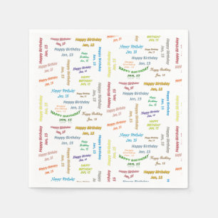 Paper Napkins January, 15 Birthday