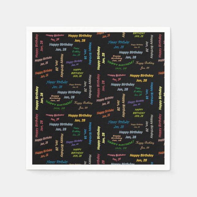 Paper Napkins January, 28 Birthday (Front)