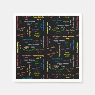 Paper Napkins January, 8 Birthday