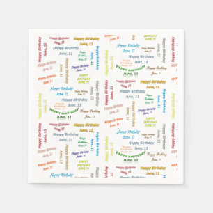 Paper Napkins June, 11 Birthday