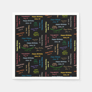 Paper Napkins June, 14 Birthday