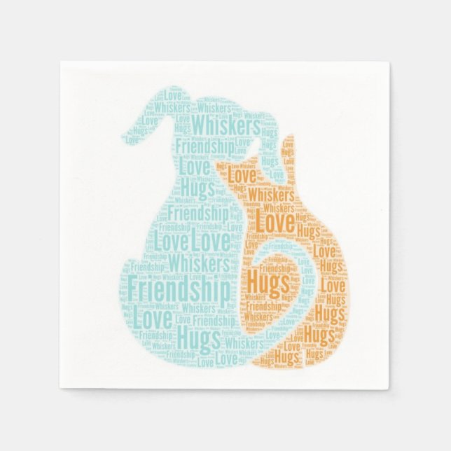 Paper Napkins Love Dogs & Cats (Front)