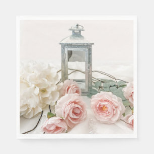 Paper Napkins: Lovely Pink Peonies and Roses Napkin