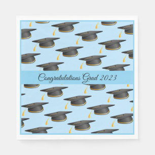 Paper Napkins-Luncheon Size-Graduation Cap Napkins