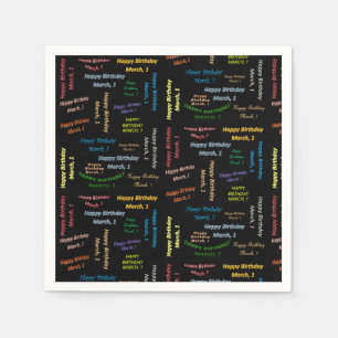 Paper Napkins March, 1 Birthday