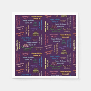 Paper Napkins March, 26 Birthday