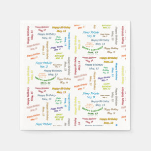 Paper Napkins May, 13 Birthday