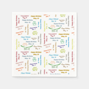 Paper Napkins May, 16 Birthday