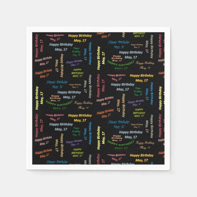 Paper Napkins May, 17 Birthday (Front)