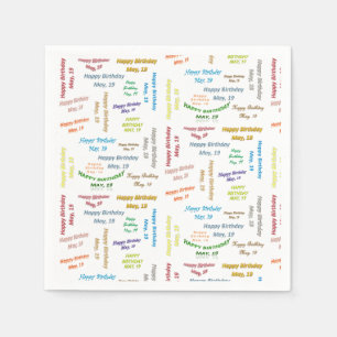 Paper Napkins May, 19 Birthday