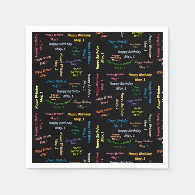 Paper Napkins May, 1 Birthday (Front)