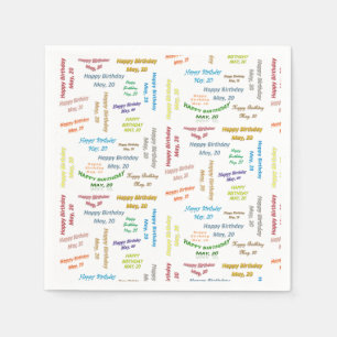 Paper Napkins May, 20 Birthday