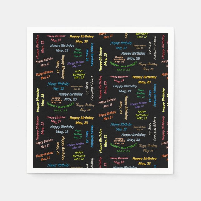 Paper Napkins May, 23 Birthday (Front)