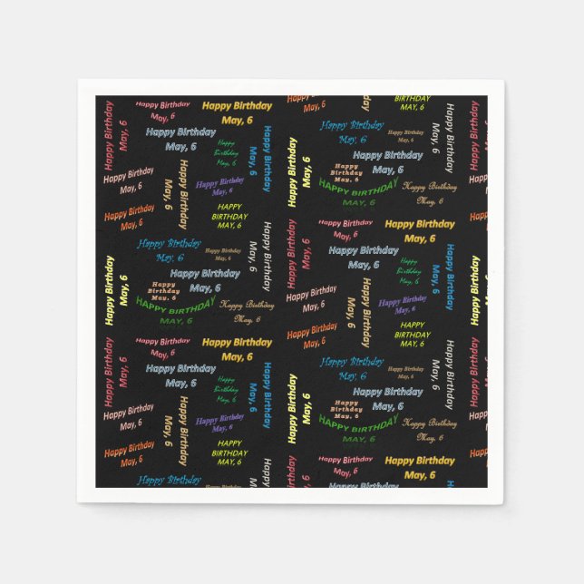 Paper Napkins May, 6 Birthday (Front)