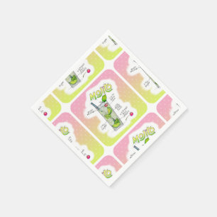 PAPER NAPKINS - MOJITO RECIPE COCKTAIL ART