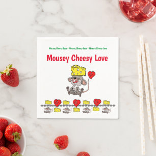 Paper Napkins, Mousey Cheesy Love Napkin