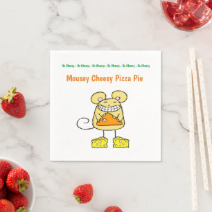 Paper Napkins, Mousey Cheesy Pizza Pie  Napkin