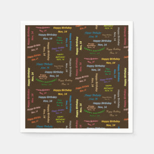 Paper Napkins November, 14 Birthday