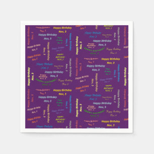 Paper Napkins November, 3 Birthday