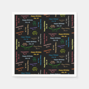 Paper Napkins October, 16 Birthday