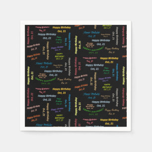 Paper Napkins October, 21 Birthday