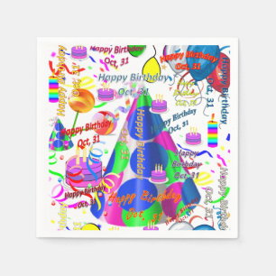 Paper Napkins October, 31 Birthday