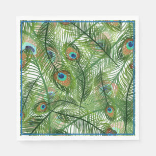 Paper Napkins-Peacock Feathers Napkin