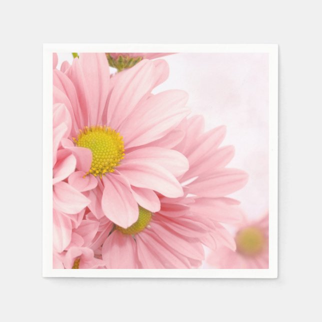 Paper Napkins Pink Daisies (Front)