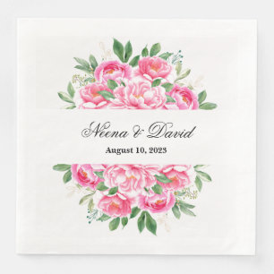 Paper Napkins-Pink Peonies Napkin