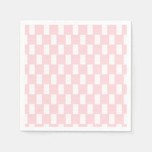 Paper Napkins Pink & White Stripe Square Chequered