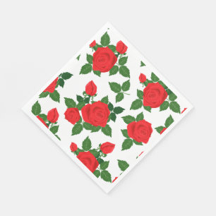 Paper Napkins-Red Roses Napkin
