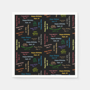 Paper Napkins September, 10 Birthday