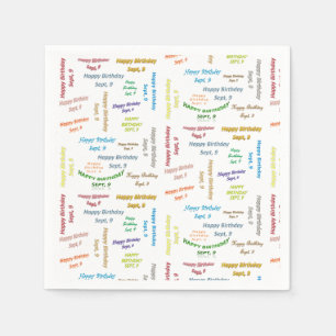 Paper Napkins September, 9 Birthday