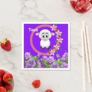 Paper Napkins, Sheep Floral Napkin