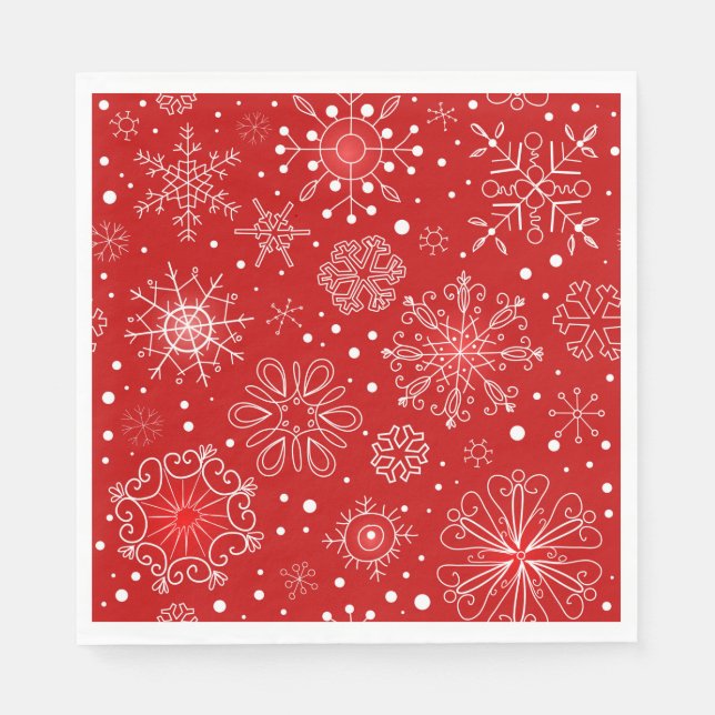 Paper Napkins- Snowflakes Napkin (Front)