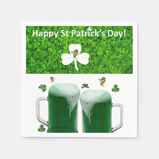 Paper Napkins St. Patrick's Day Beer (Front)