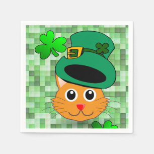 Paper Napkins St. Patrick's Day Cat