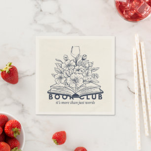 Paper Napkins, Standard Cocktail, Book Club Napkin