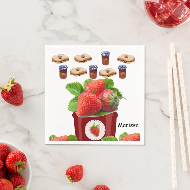 Paper Napkins, Strawberry Jam Peanut Butter Napkin (Insitu)