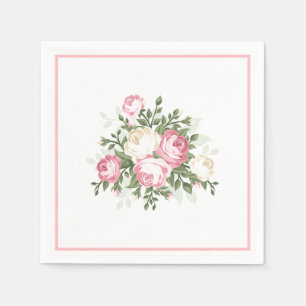Paper Napkins-Vintage Pink Rose Napkins