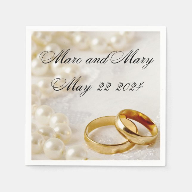 paper napkins wedding customisable  (Front)