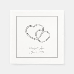 Paper Napkins-Wedding Two Hearts Napkin