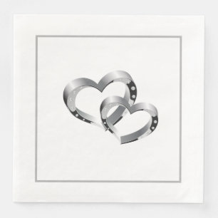 Paper Napkins-Wedding Two Hearts Napkin
